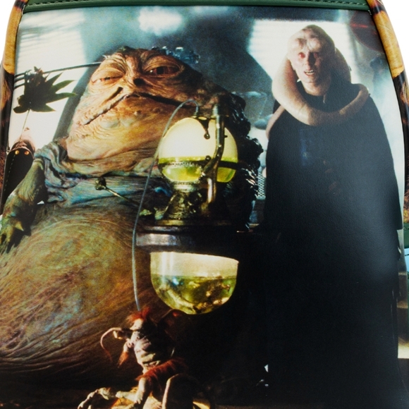 NWT Loungefly Star Wars Return Of The Jedi Scene Green Backpack - Picture 3 of 13